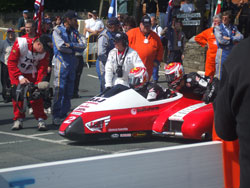 Crowe and Sayle start the Bavaria Sidecar A race